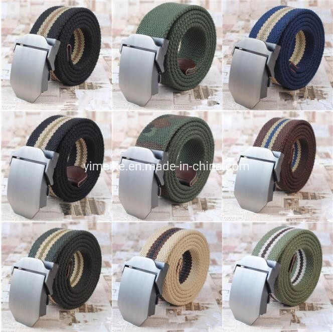 China Factory OEM Durable Buckle Classical Casual Men Canvas Fabric Belt